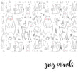 Učitaj sliku u galeriju Zidna Tapeta Za Dječju Sobu - Pattern - Grey Animals Zidna Tapeta Za Dječju Sobu - Pattern
