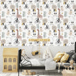 Učitaj sliku u galeriju Zidna Tapeta Za Dječju Sobu - Pattern - Neutral Animals Zidna Tapeta Za Dječju Sobu - Pattern
