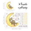 Učitaj sliku u galeriju Teddy's Moon Adventure @HIAWorkshop® - Naljepnice za zid dječje sobe