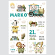 Učitaj sliku u galeriju HIA Kids - Winter Carnival Train - personalizirana ilustracija za dječju sobu