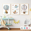 Učitaj sliku u galeriju Among the Clouds Set A - komplet ilustracija za dječju sobu, 3 kom.