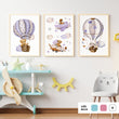 Učitaj sliku u galeriju Among the Clouds Set A - komplet ilustracija za dječju sobu, 3 kom.