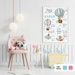 Učitaj sliku u galeriju HIA Kids - Among the Clouds Boys - personalizirana ilustracija za dječju sobu
