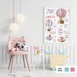 Učitaj sliku u galeriju HIA Kids - Among the Clouds Girls - personalizirana ilustracija za dječju sobu