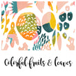 Učitaj sliku u galeriju Colorful Fruits & Laves - Zidna tapeta - Mural