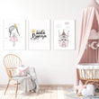 Učitaj sliku u galeriju Little Princess - komplet ilustracija za dječju sobu, 3 kom.