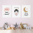 Učitaj sliku u galeriju Sleepy Princess - komplet ilustracija za dječju sobu, 3 kom.