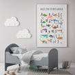 Učitaj sliku u galeriju Abeceda dinosaura - ilustracija za dječju sobu