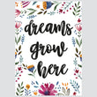 Učitaj sliku u galeriju Komplet Ilustracija Za Dječju Sobu - Dreams Grow Here - Komplet Ilustracija Za Dječju Sobu, 3 Kom.