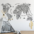 Učitaj sliku u galeriju Zidna Tapeta Za Dječju Sobu - Mural - World Typography Zidna Tapeta - Mural