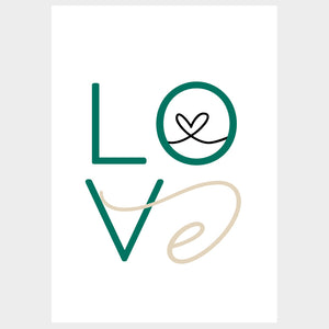 Eat, Drink, Love - Green - Posteri (bez okvira) ili Slike Na Platnu (spremne za na zid)