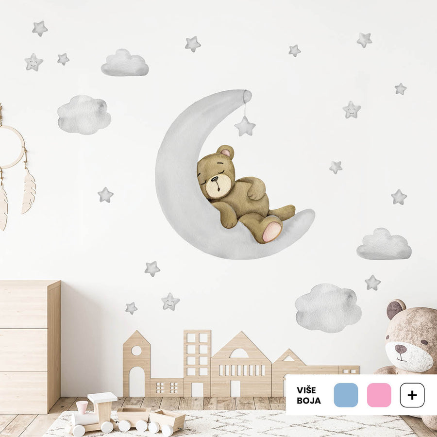 Teddy's Moon Adventure @HIAWorkshop® - Naljepnice za zid dječje sobe