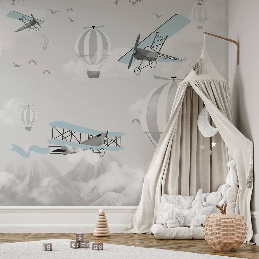 Vintage Planes - Zidna Tapeta - Murall