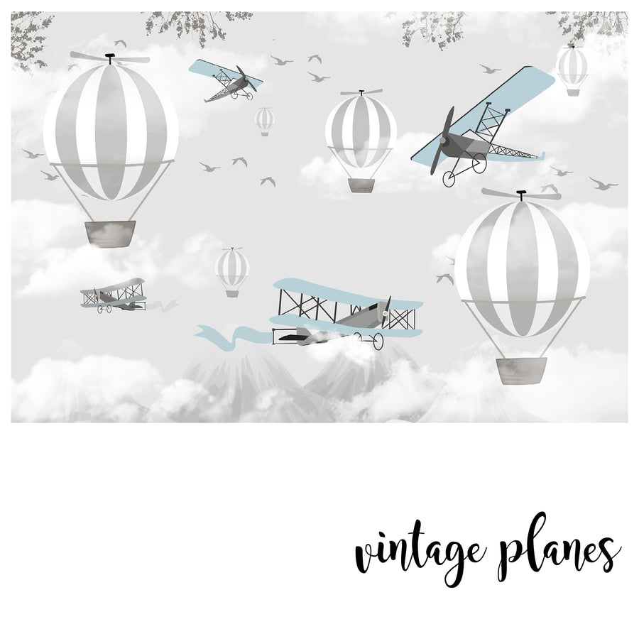 Vintage Planes - Zidna Tapeta - Murall