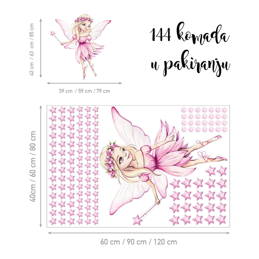 *RASPRODAJA* Fairy Tale Pink @HIAWorkshop® - Naljepnice za zid dječje sobe (oštećeno)