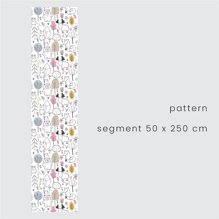 Zidna Tapeta Za Dječju Sobu - Pattern - Pastel Forest Animals Zidna Tapeta Za Dječju Sobu - Pattern