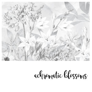 Achromatic Blossoms - Zidna Tapeta - Mural