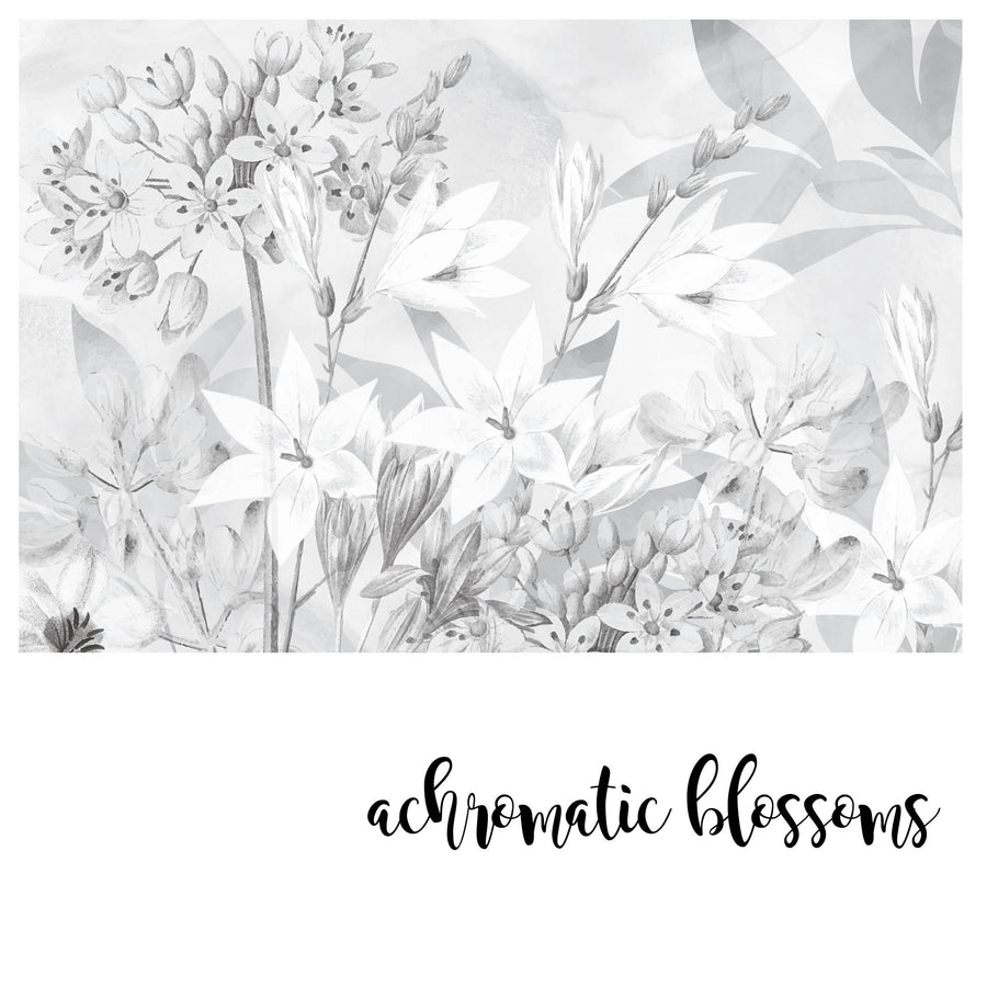 Achromatic Blossoms - Zidna Tapeta - Mural