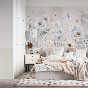 Fluttering Florals - Zidna Tapeta - Mural