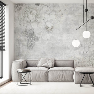 Floral Concrete - Zidna Tapeta - Mural