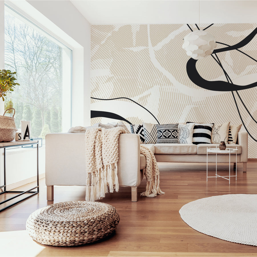 Rustic Grid Warm - Zidna Tapeta - Mural