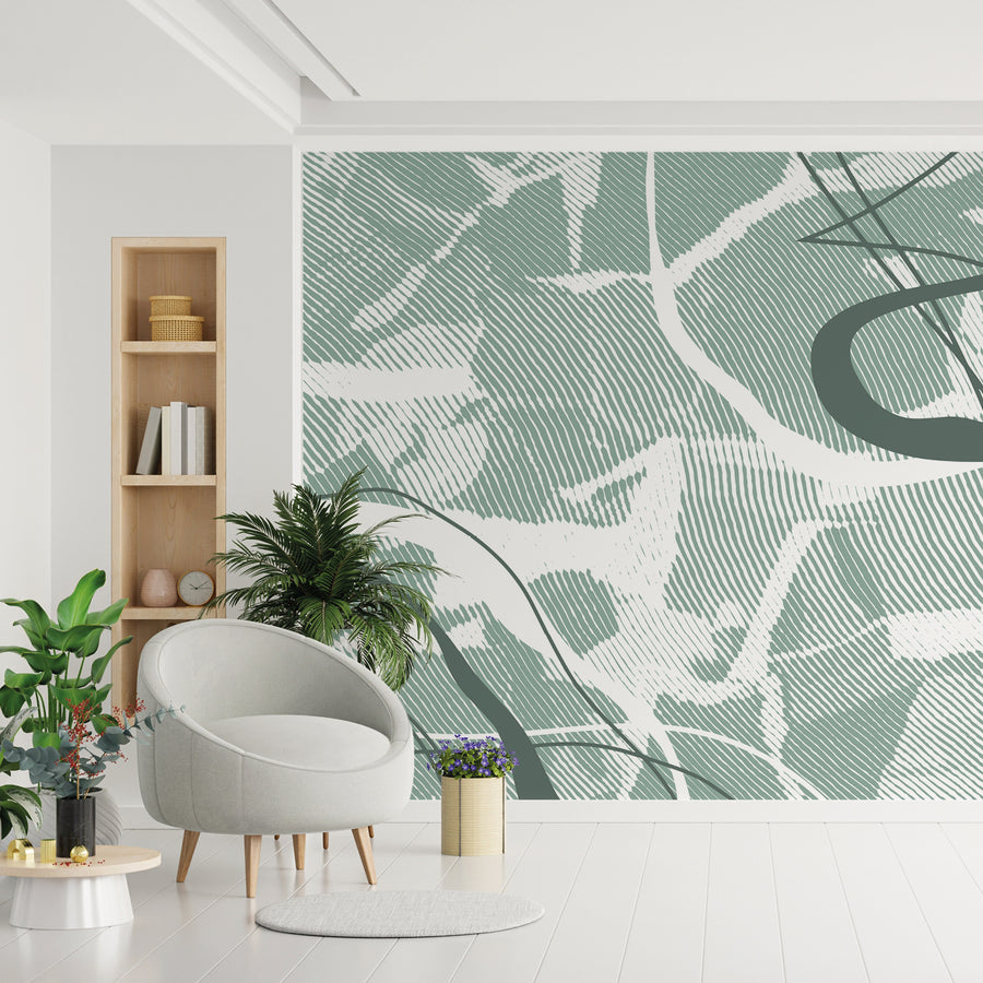 Rustic Grid Cold - Zidna Tapeta - Mural