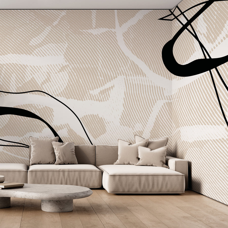 Rustic Grid Warm - Zidna Tapeta - Mural