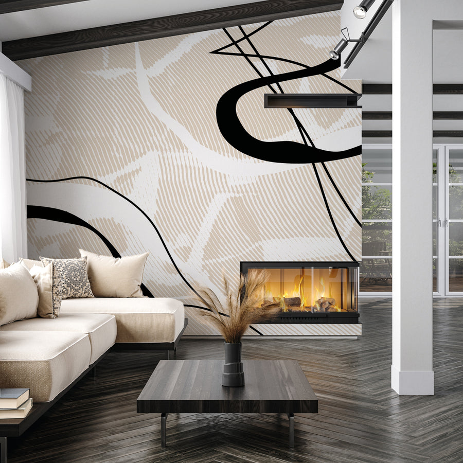 Rustic Grid Warm - Zidna Tapeta - Mural