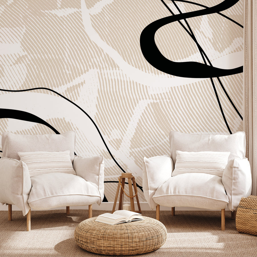 Rustic Grid Warm - Zidna Tapeta - Mural