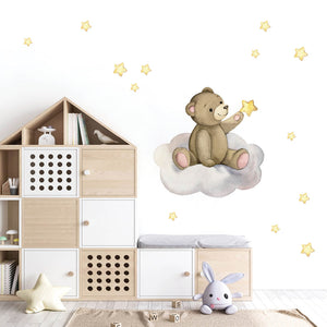 Teddy's Cloud Adventure @HIAWorkshop® - Naljepnice za zid dječje sobe
