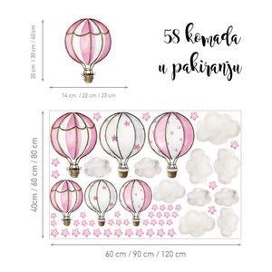 Hot-Air Balloon Adventure @HIAWorkshop® - Naljepnice za zid dječje sobe
