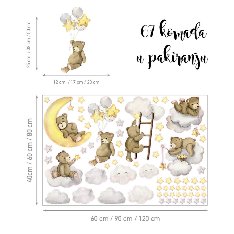 Teddy's Adventures @HIAWorkshop® - Naljepnice za zid dječje sobe