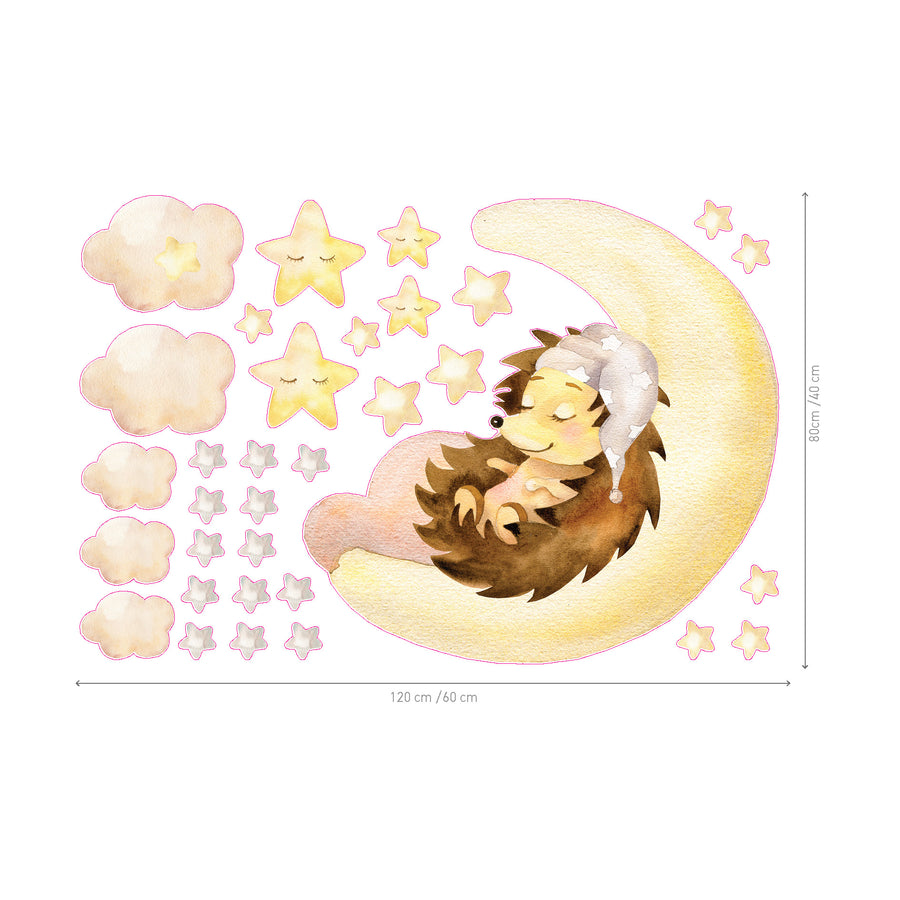 Dreaming Hedgehog @HIAWorkshop® - Naljepnice za zid dječje sobe