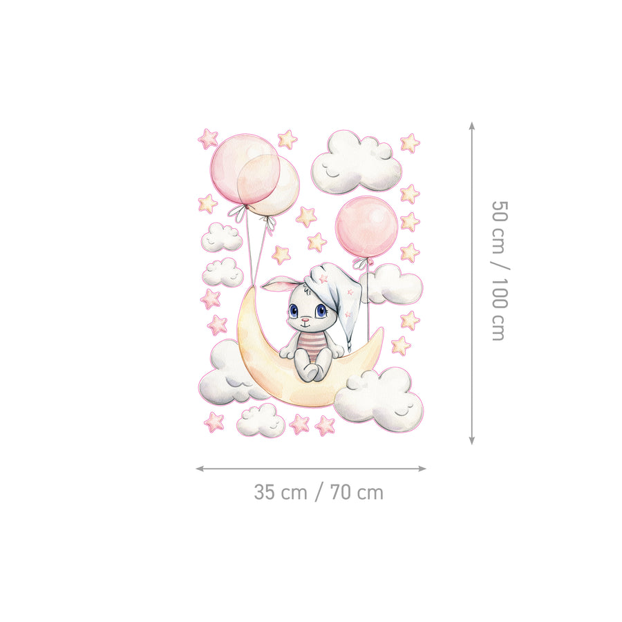 Bunny Balloons @HIAWorkshop® - Naljepnice za zid dječje sobe