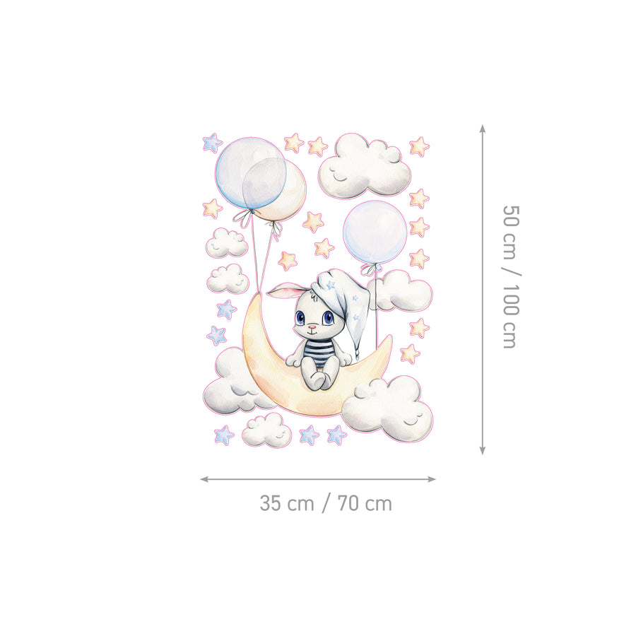 Bunny Balloons @HIAWorkshop® - Naljepnice za zid dječje sobe