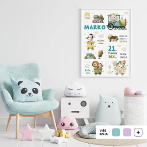 HIA Kids - Winter Carnival Train - personalizirana ilustracija za dječju sobu