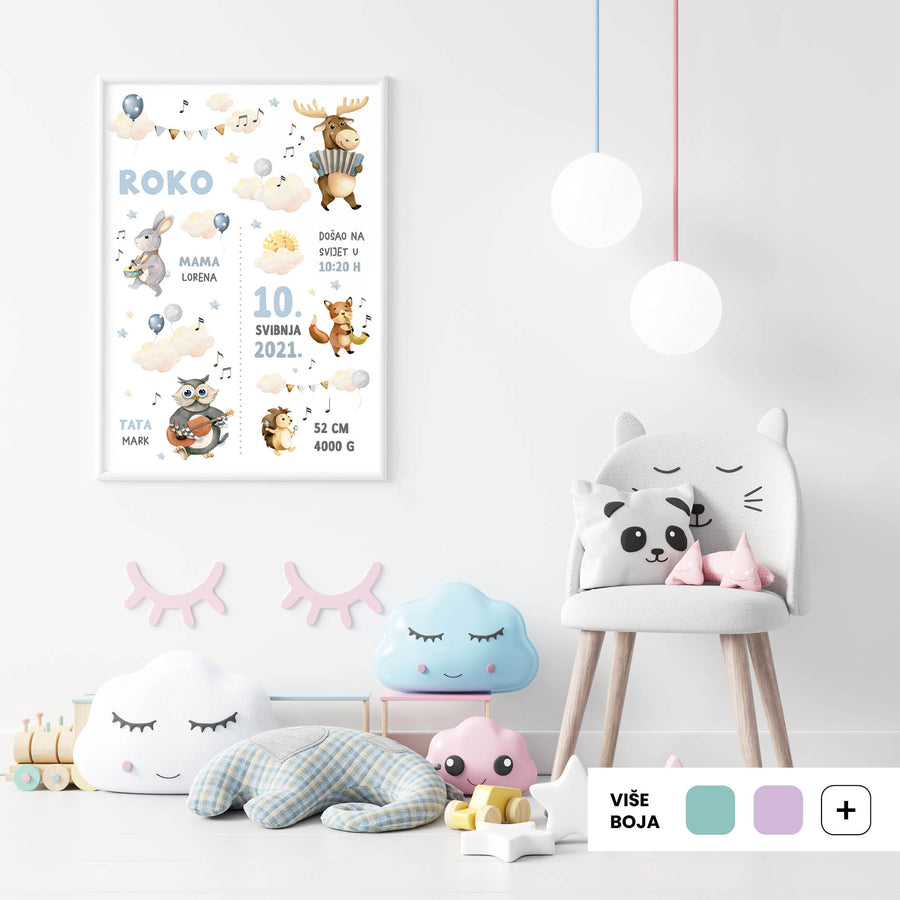 HIA Kids - Blue Forest Orchestra - personalizirana ilustracija za dječju sobu