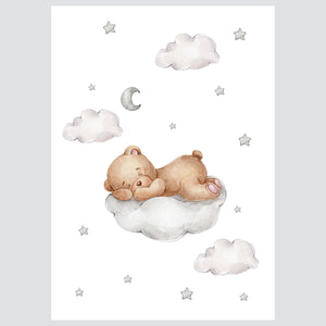 Teddy Flight - komplet ilustracija za dječju sobu, 3 kom.