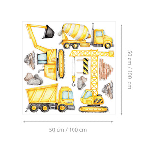 Construction King - Naljepnice za zid dječje sobe