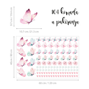 Romantic Butterflies - Naljepnice za zid