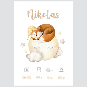 HIA Kids - Dreaming Fox - personalizirana ilustracija