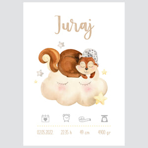 HIA Kids - Dreaming Squirrel - personalizirana ilustracija