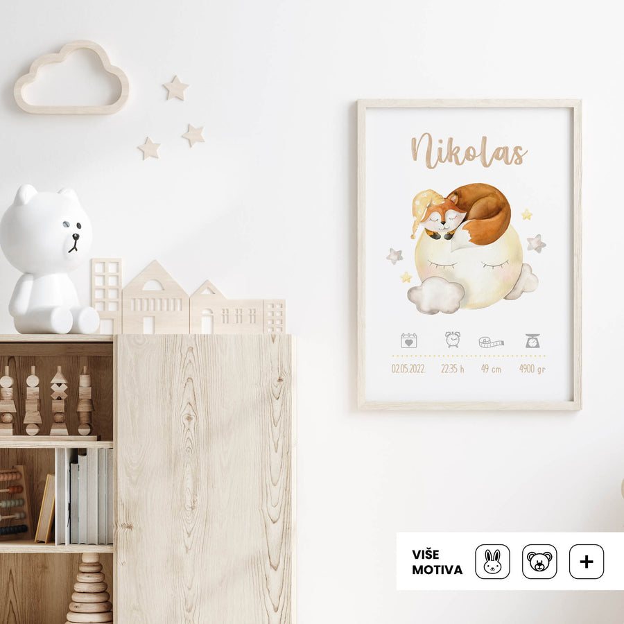 HIA Kids - Dreaming Fox - personalizirana ilustracija