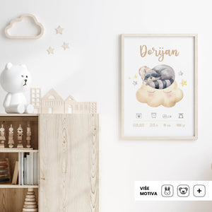 HIA Kids - Dreaming Raccoon - personalizirana ilustracija