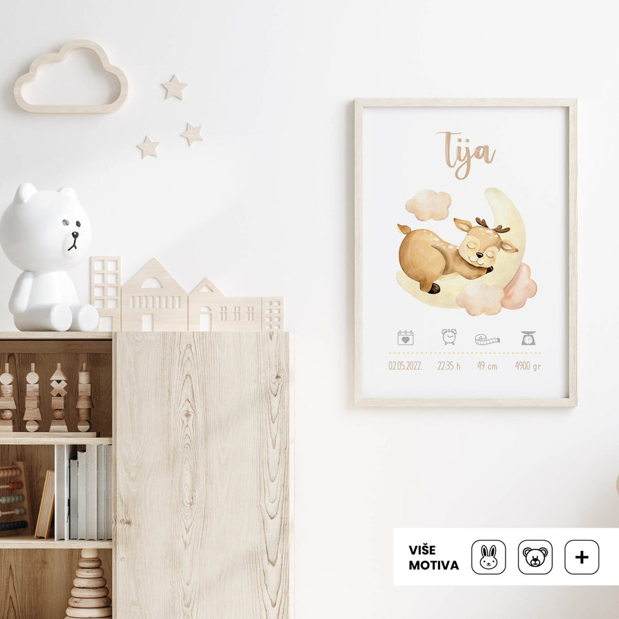 HIA Kids - Dreaming Fawn - personalizirana ilustracija