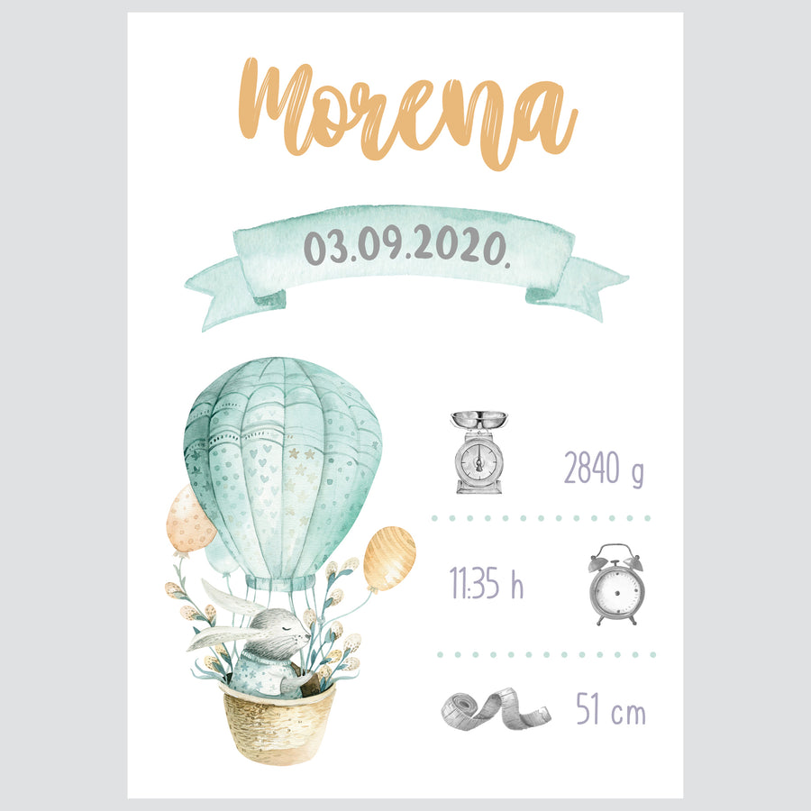 HIA Kids - Hot Air Balloon - personalizirana ilustracija