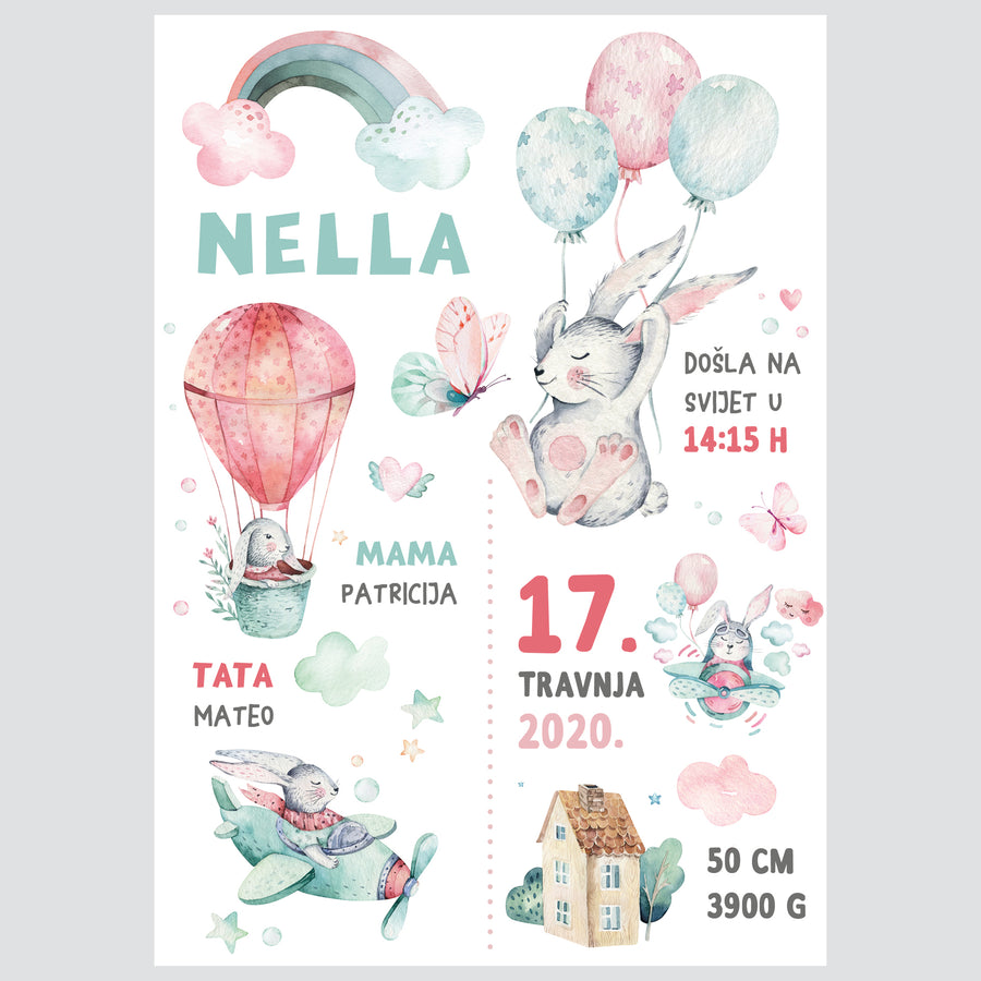 HIA Kids - Bunnies on a Journey - personalizirana ilustracija