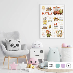 HIA Kids - Autumn Carnival Train - personalizirana ilustracija za dječju sobu