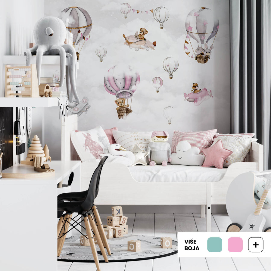 Among The Balloons Pink @HIAWorkshop® - Zidna Tapeta - Mural