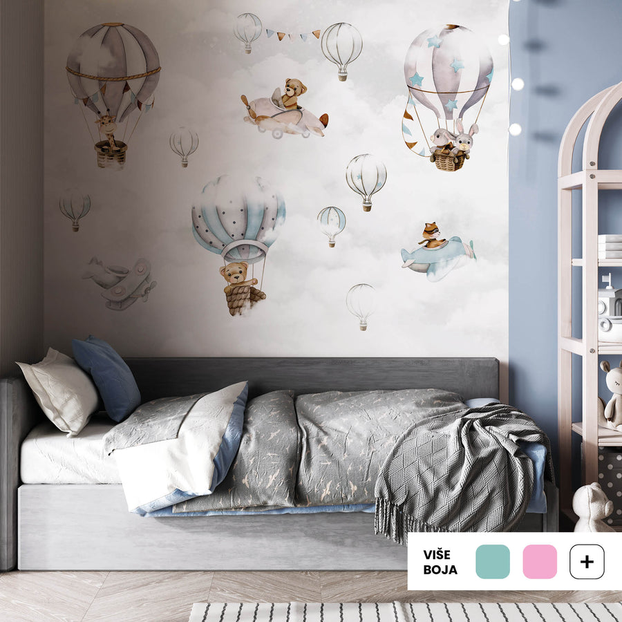Among The Balloons Blue @HIAWorkshop® - Zidna Tapeta - Mural